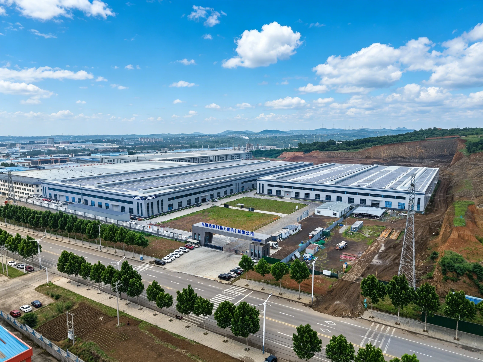 Aerial view of the Orient Aluminium manufacturing facility